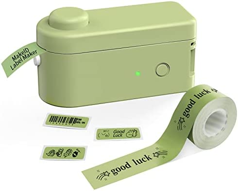 MakeID 感熱ラベルプリンター(テープ16?o幅付き) ラベルライター ポータブル型 スマホ対応 ミニラベルライター Bluetooth接続 DIYラベル