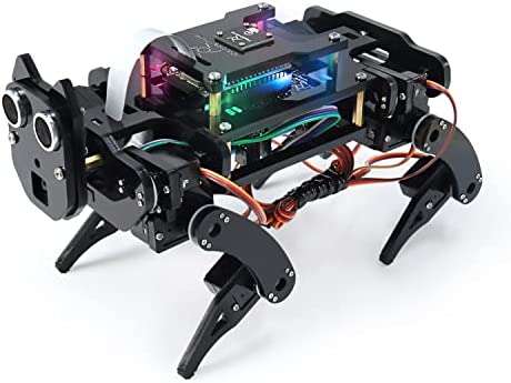 Freenove ロボット 犬 キット ESP32-WROVER (付属)、カメラ、ウォーキング、超音波測距、タッチセンサー、ブザー RGB LED サーボ アプリ