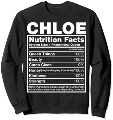 Chloe Nutrition Facts Tシャツ Chloe Name Birthday Shirt トレーナー