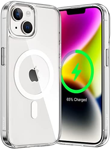 JEDirect iPhone 14 Plus 6.7インチ用 マグネット ケース MagSafe ワイヤレス充電対応 衝撃吸収 バンパーカバー 傷つけ防止 透明バック (