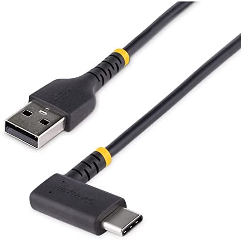 StarTech.com USBケーブル／USB-A - USB-C／2m／USB 2.0／L型 右向き／急速充電 & データ転送／高耐久 アラミド繊維補強／Type-C 充電コ
