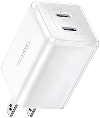 THREEKEY iPhone用 PD充電器 35Ｗ Type-C 急速充電 超小型 USB-C充電器 二台を同時充電 GaN 窒化ガリウム素材使い 透明な外殻 コンパクト