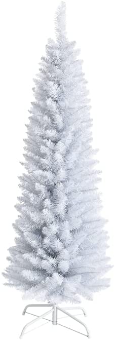 GYMAX クリスマスツリー 150cm 白 クリスマス ツリー 組立簡単 おしゃれ クリスマス飾り インテリア装飾 (150cm/白)