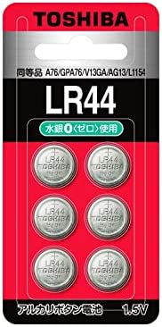 東芝(TOSHIBA) アルカリボタン電池 LR44 6個 同等品 A76 GPA76 V13GA AG13 L1154 誤飲対策 ブリスターパック LR44EC 6B
