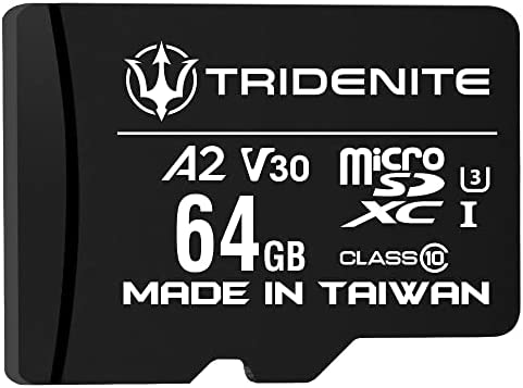 TRIDENITE 64GB microSDXCカード A2, UHS-I U3, V30, 4K Ultra HD, C10, SDアダプター付