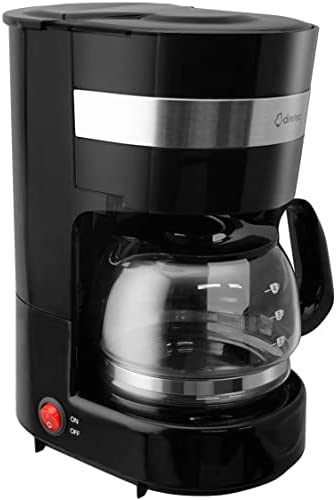 dretec コーヒーメーカー 全自動 ドリップ式 一人用 小さい 4杯 0.65L 濃さ2段階調整 ガラスサーバー CM-101 ブラック