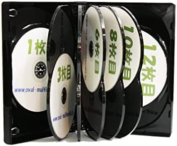オーバルマルチメディア DVDケース DVDトールケース 12枚収納 27mm厚 グロスブラック 2個 ブルーレイケースとしても最適