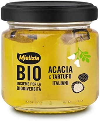 Mielizia(ミエリツィア) 黒トリュフ 入り アカシア の 有機 ハチミツ 110g はちみつ ( 100% オーガニック 非加熱 bio )( イタリア 産)